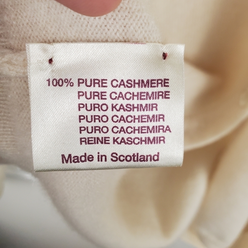 Vntg Cashmere William Lockie Cream Cardigan Sweater. 38"/Men's SM. #223 - Picture 4 of 11